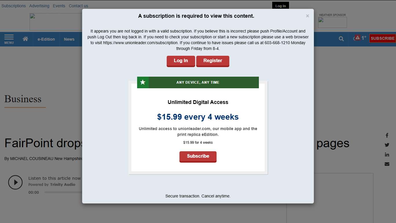 FairPoint drops residential listings from phone book white pages Business unionleader.com